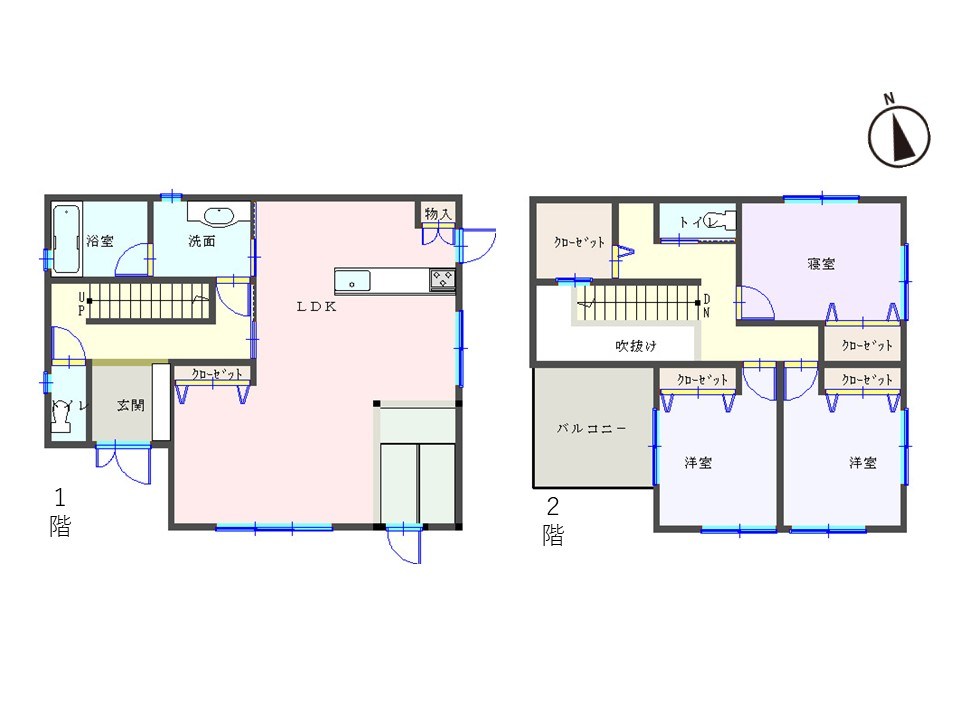 鈴鹿市鈴鹿ハイツ 中古戸建 66.25坪 間取図・土地図