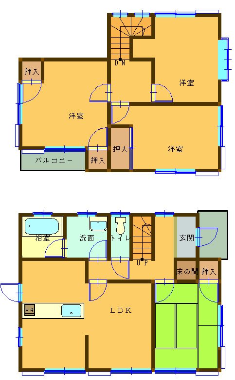 亀山市能褒野町　中古戸建 間取図・土地図