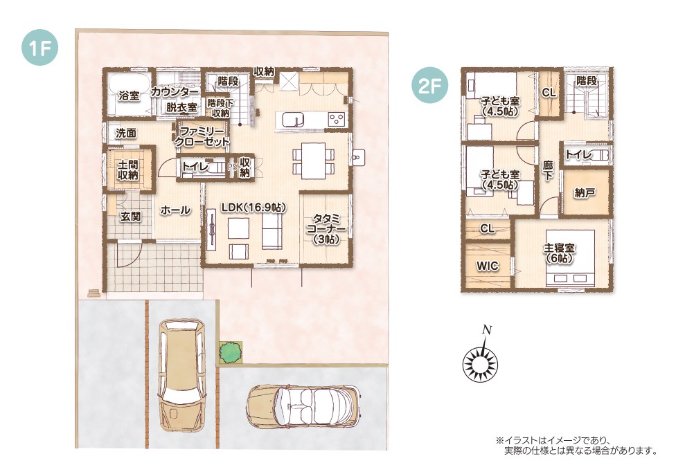 鈴鹿市稲生塩屋2期③号棟 全4棟 新築戸建 間取図・土地図