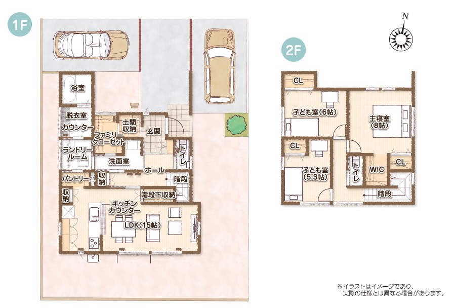 鈴鹿市稲生塩屋2期⑧号棟 全4棟 新築戸建 間取図・土地図