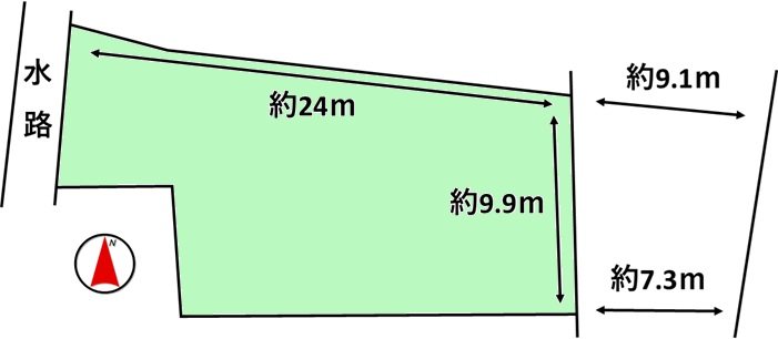 鈴鹿市十宮4丁目約73坪　土地 間取図・土地図