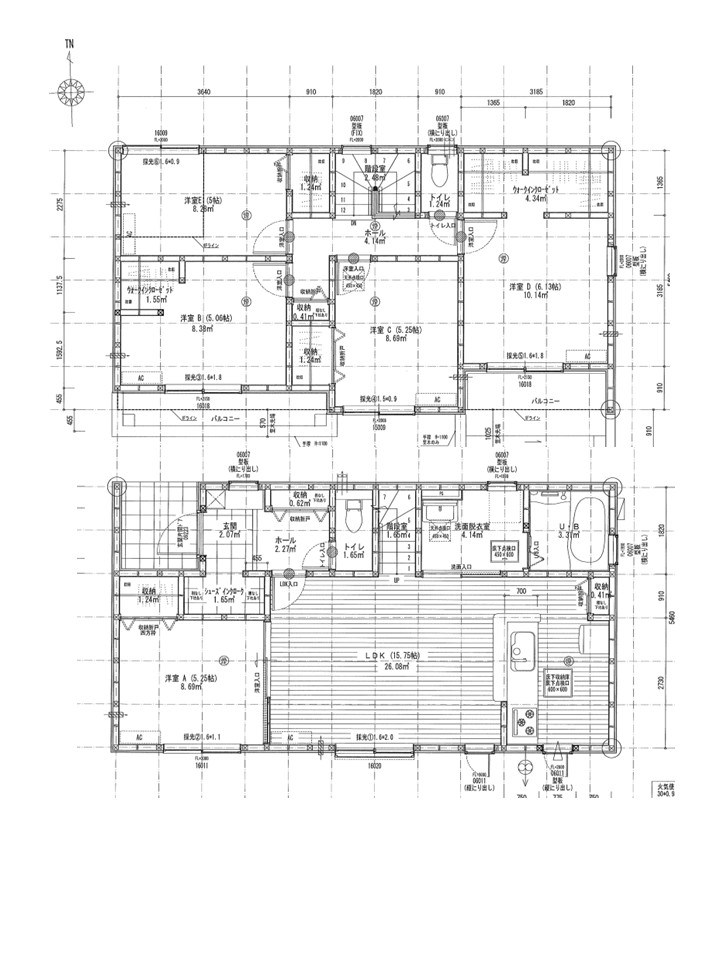 四日市市楠町北五味塚第10 ⑥号棟 新築戸建 全6棟 間取図・土地図