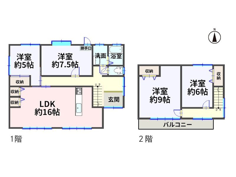 鈴鹿市長太旭町３丁目 中古戸建 間取図・土地図