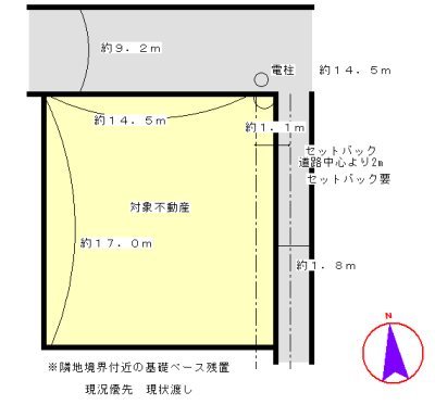 【会員限定】鈴鹿市平野町約76坪　土地 間取図・土地図