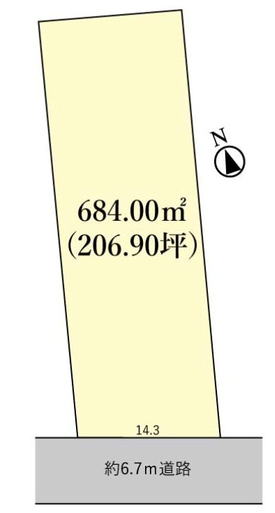 【会員限定】加佐登4丁目約206坪　土地 間取図・土地図