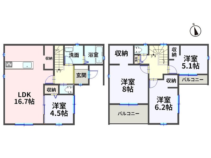 鈴鹿市南玉垣町第12 ①号棟 新築戸建 全2棟 間取図・土地図