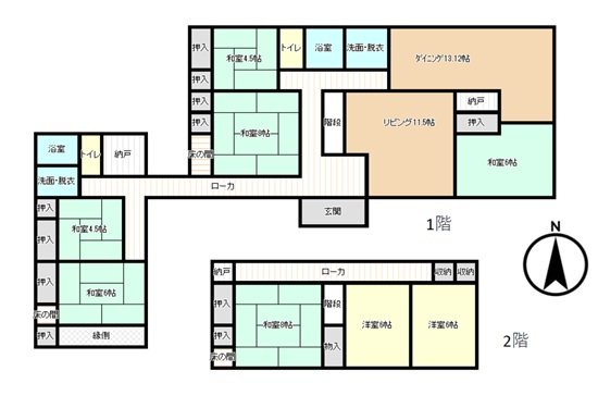 三重県亀山市みどり町 間取図・土地図