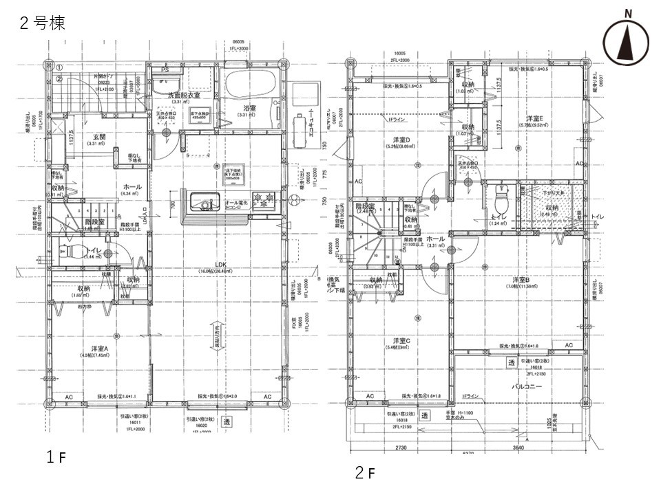 鈴鹿市鈴鹿ハイツ第２ ②号棟 新築戸建 全２棟 間取図・土地図