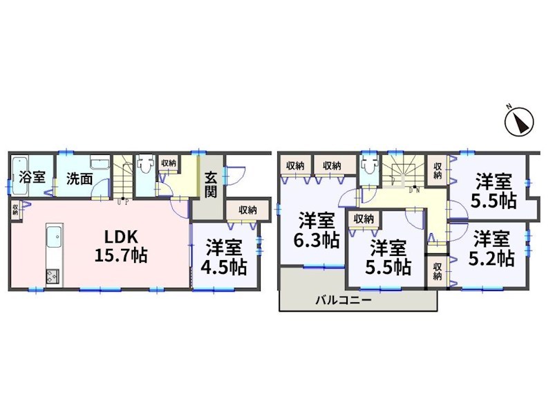 鈴鹿市南玉垣町第12 ②号棟 新築戸建 全2棟 間取図・土地図