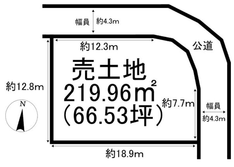 平田本町2丁目約66坪　土地 間取図・土地図
