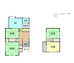 【会員限定】鈴鹿市神戸９丁目　中古住宅 間取図・土地図