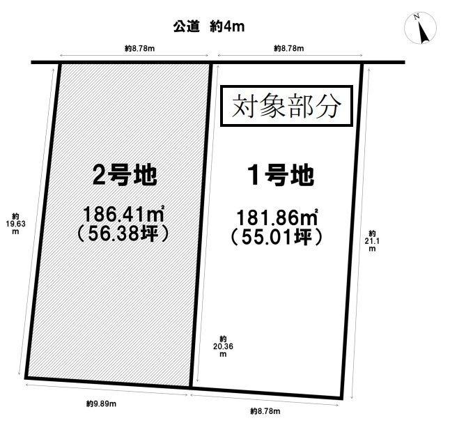 【会員限定】稲生西2丁目１号地約55坪　土地 間取図・土地図