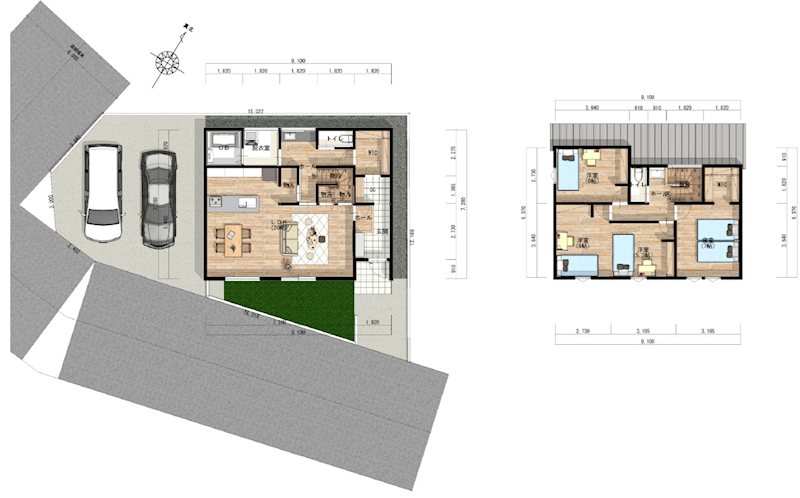 プライムパーク藤塚Ⅱ　区画1 建物プラン例（間取り図）