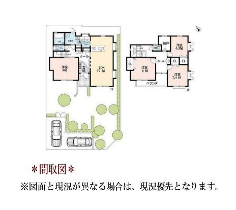 日進市香久山4丁目 間取図・土地図