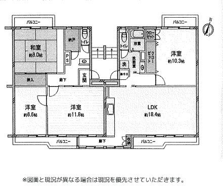 スカイハイツ押草104棟  間取図・土地図
