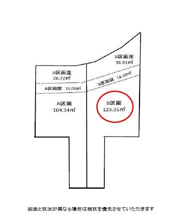 名古屋市南区呼続元町　B区画 間取図・土地図
