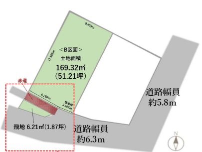 大府市吉田町5丁目 B区画 間取図・土地図