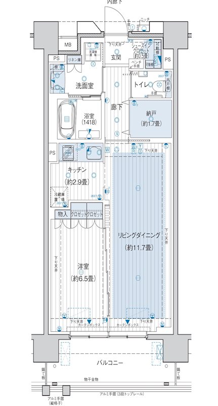 デュオセーヌ相模原上溝駅前 間取図・土地図
