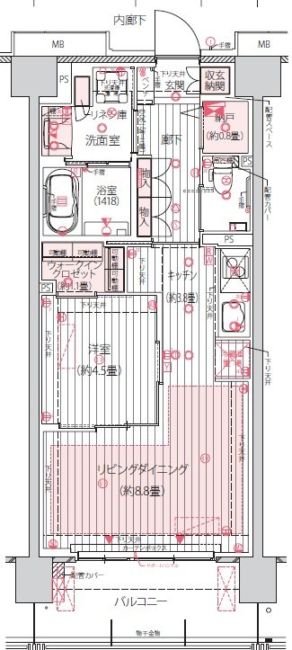 デュオセーヌ千葉蘇我 間取図・土地図
