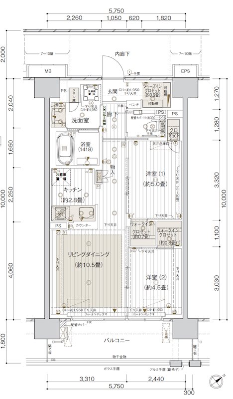 デュオセーヌ船橋高根台  間取図・土地図