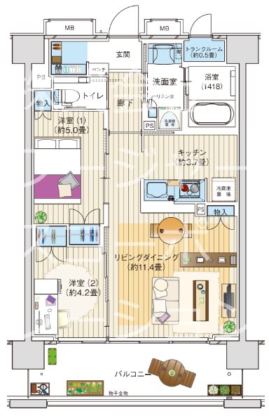 デュオセーヌ豊田  間取図・土地図