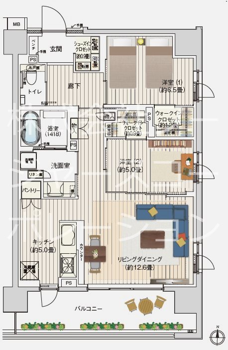 デュオセーヌ大宮   間取図・土地図
