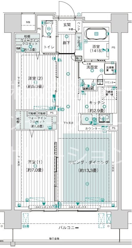 デュオセーヌつくばみらい  間取図・土地図