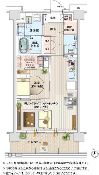 デュオセーヌ横濱二俣川 間取図・土地図