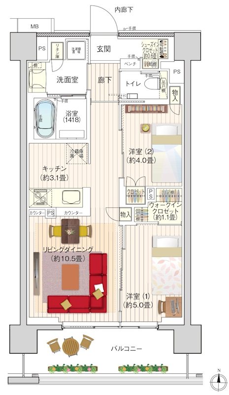 デュオセーヌ大宮  間取図・土地図