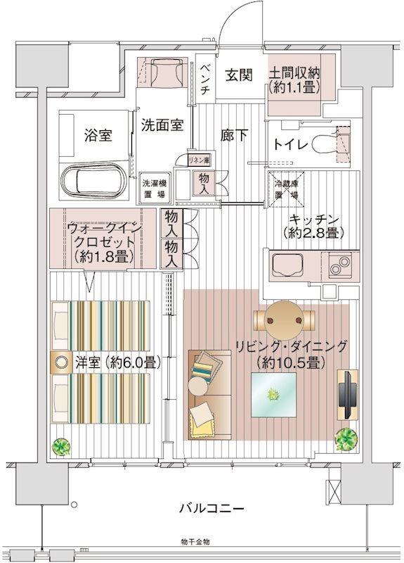 デュオセーヌ千葉ちはら台駅前  間取図・土地図