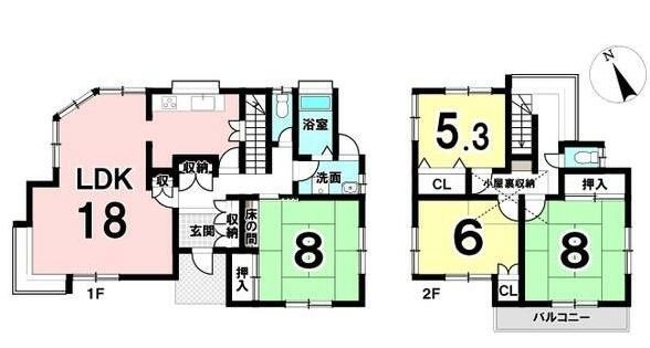 多治見市市之倉町13丁目　戸建 間取図・土地図