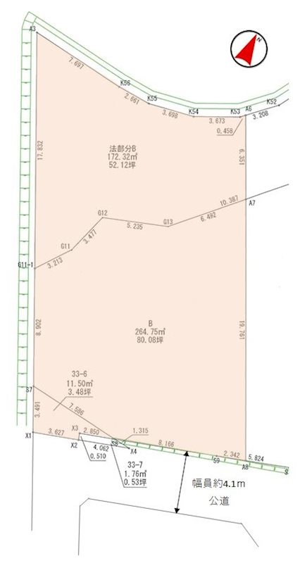多治見市平井町4丁目　土地 間取図・土地図