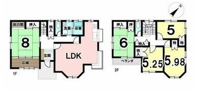 多治見市脇之島町4丁目　戸建 間取図・土地図
