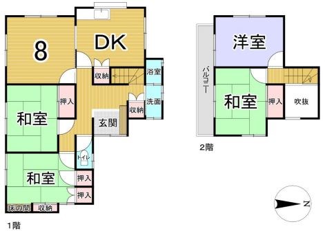 多治見市市之倉町13丁目　戸建 間取図・土地図