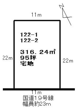 瑞浪市北小田町2丁目　土地 間取図・土地図