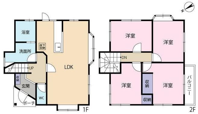 多治見市小名田町小滝　戸建 間取図・土地図