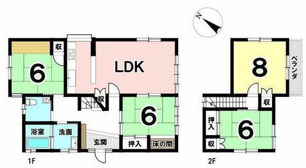 多治見市笠原町向島　戸建 間取図・土地図