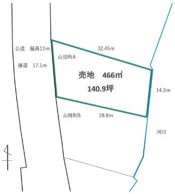 瑞浪市山田町　土地 間取図・土地図