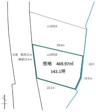 瑞浪市山田町　土地 間取図・土地図