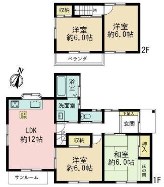 多治見市市之倉町13丁目　戸建 間取図・土地図
