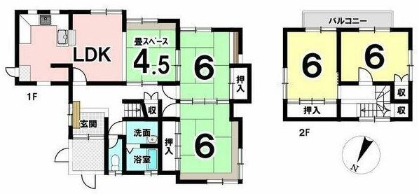 多治見市姫町5丁目　戸建 間取図・土地図