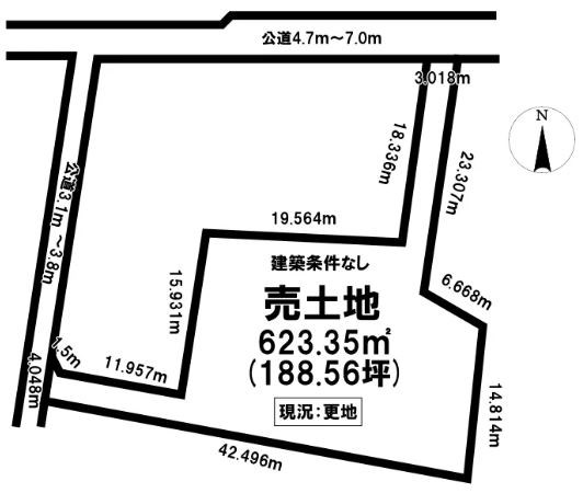 多治見市小泉町3丁目　土地 間取図・土地図