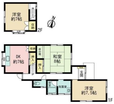 多治見市赤坂町8丁目　戸建 間取図・土地図