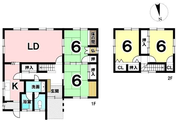 多治見市滝呂町12丁目　戸建 間取図・土地図