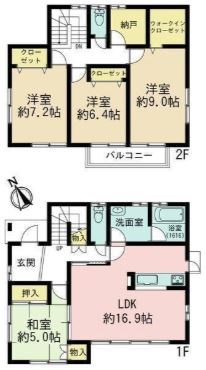 多治見市小名田町7丁目　戸建 間取図・土地図