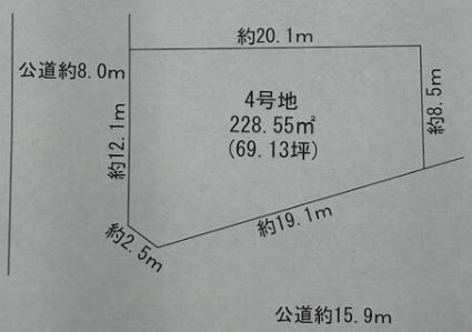 瑞浪市一色町2丁目　土地 間取図・土地図