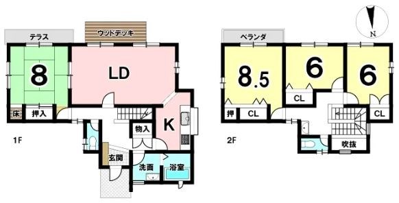 多治見市市之倉町12丁目　戸建 間取図・土地図