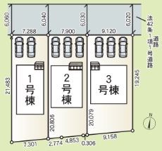 瑞浪市下沖町1丁目　新築 間取図・土地図