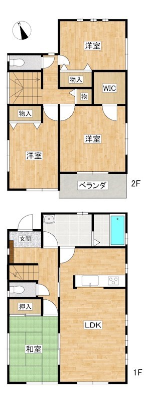 土岐市土岐津町土岐口　戸建 間取図・土地図