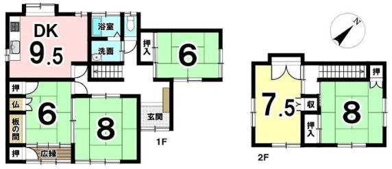 多治見市市之倉町1丁目　戸建 間取図・土地図